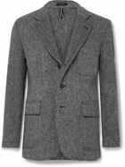 Drake's - Mk. VII Games Slim-Fit Herringbone Virgin Wool Tweed Blazer - Gray
