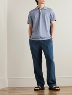 James Perse - Straight-Leg Garment-Dyed Linen Drawstring Trousers - Blue
