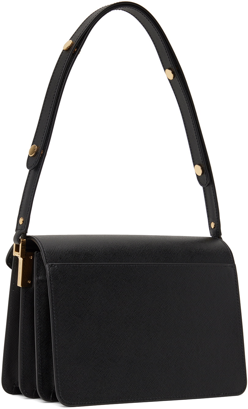 ★MARNI★ Women's Medium Calfskin Trunk Shoulder Bag Black S Marni Black Medium Trunk Bag Marni
