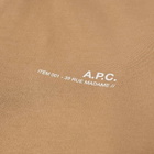 A.P.C. Men's Item Logo Hoody in Beige