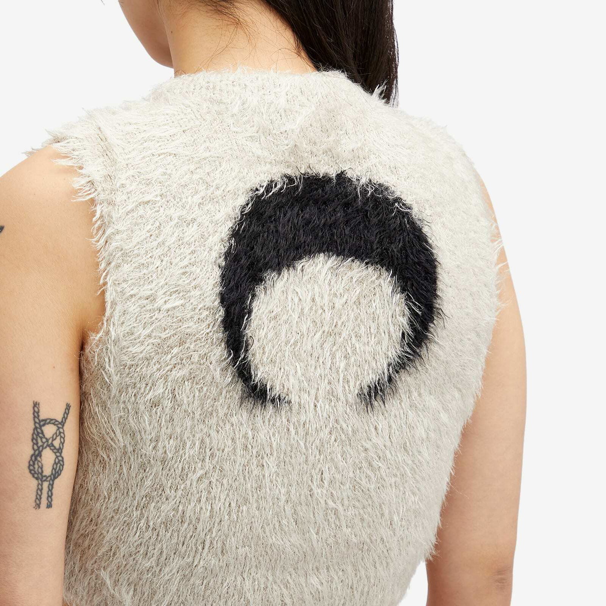 Marine Serre Women's Puffy Knit Crop Top in White Marine Serre