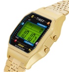 Timex - Pac-Man T80 34mm Gold-Tone Stainless Steel Digital Watch - Gold