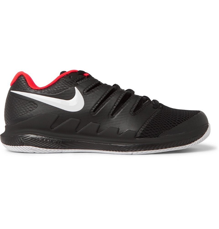 Photo: Nike Tennis - Air Zoom Vapor X Rubber and Mesh Tennis Sneakers - Black
