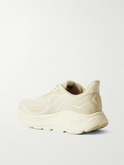 Hoka - Clifton 10 Rubber-Trimmed Jacquard Running Sneakers - Neutrals