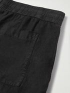 James Perse - Straight-Leg Garment-Dyed Linen Drawstring Shorts - Black