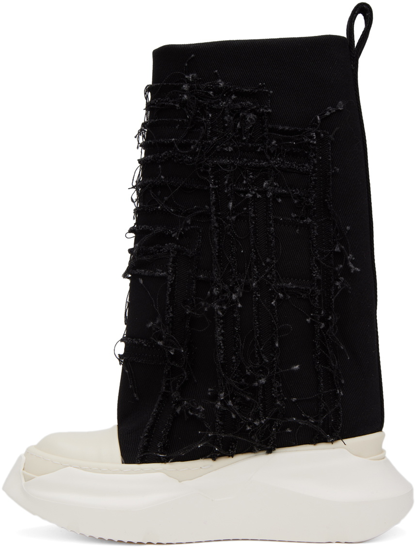Rick Owens DRKSHDW Black Slashed Fogachine Boots Rick Owens Drkshdw