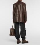 Brunello Cucinelli Double-breasted leather blazer