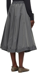 YOHJI YAMAMOTO Gray PE Twill R-Volume Midi Skirt
