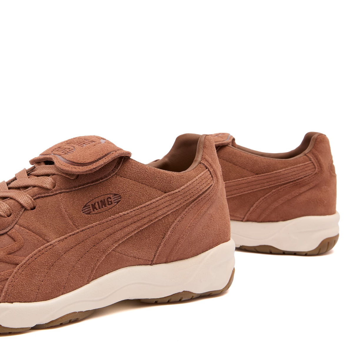 Puma King Indoor Clean Sneaker in Brown Mushroom