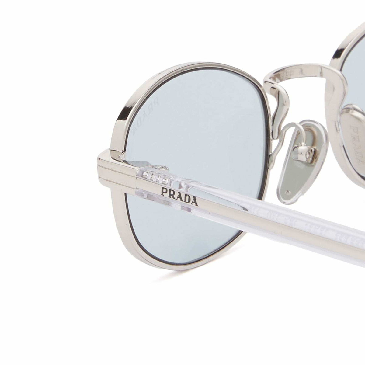Prada Eyewear 0PR B53S Sunglasses in Silver/Azure 