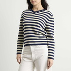 Nothing Written Women's Molly V-Neck Pullover in Ivory Stripe