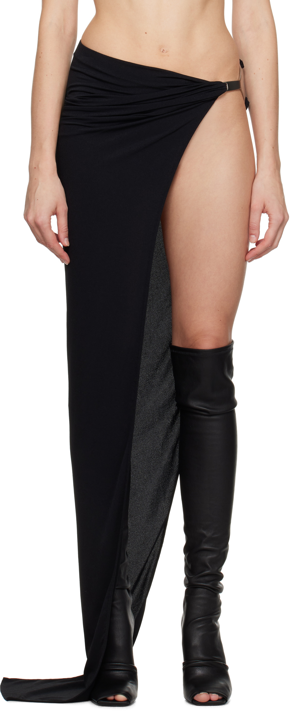 Rick Owens Lilies Black Porterville Hydra Maxi Skirt Rick