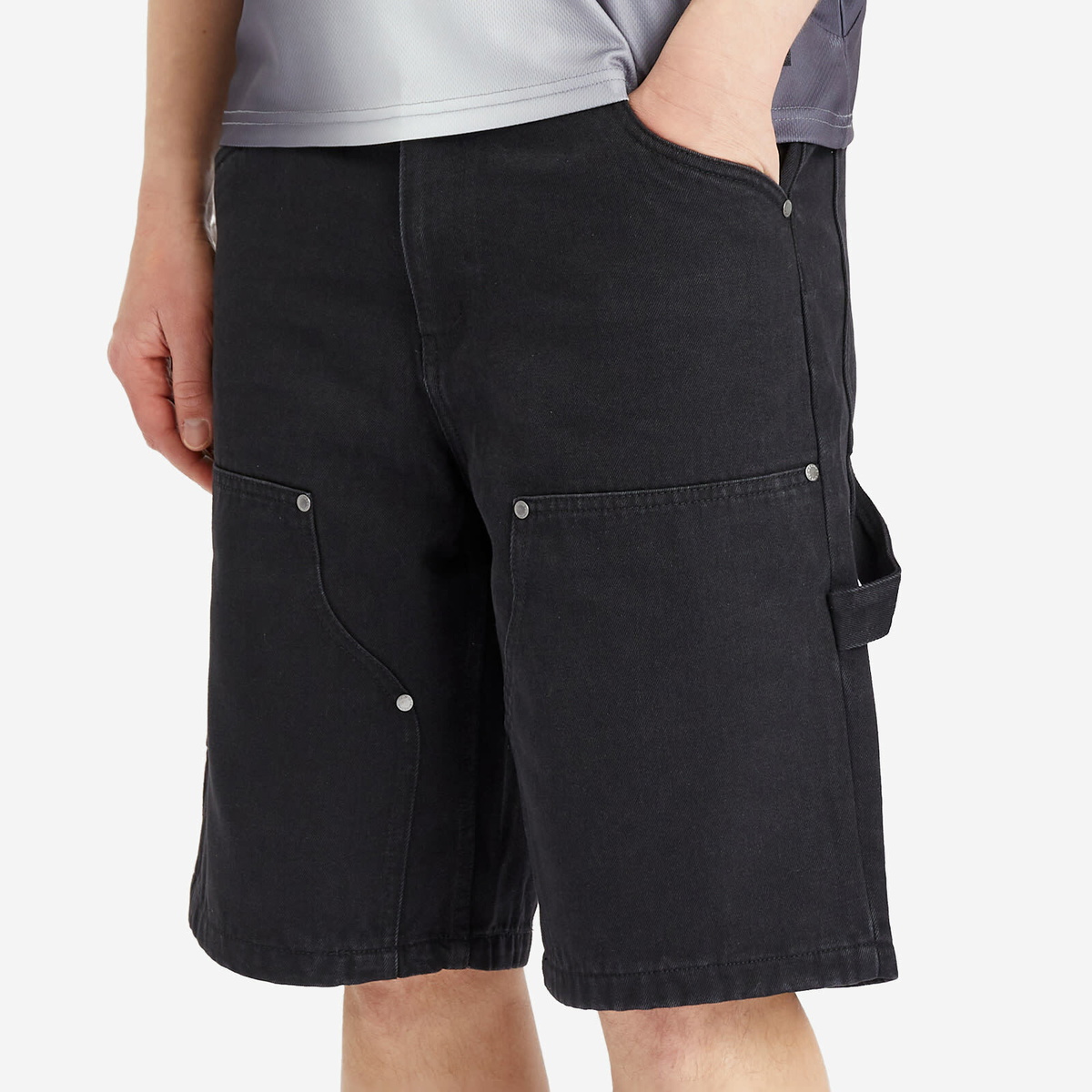 Dime Men's Carpenter Denim Shorts in Jet Black