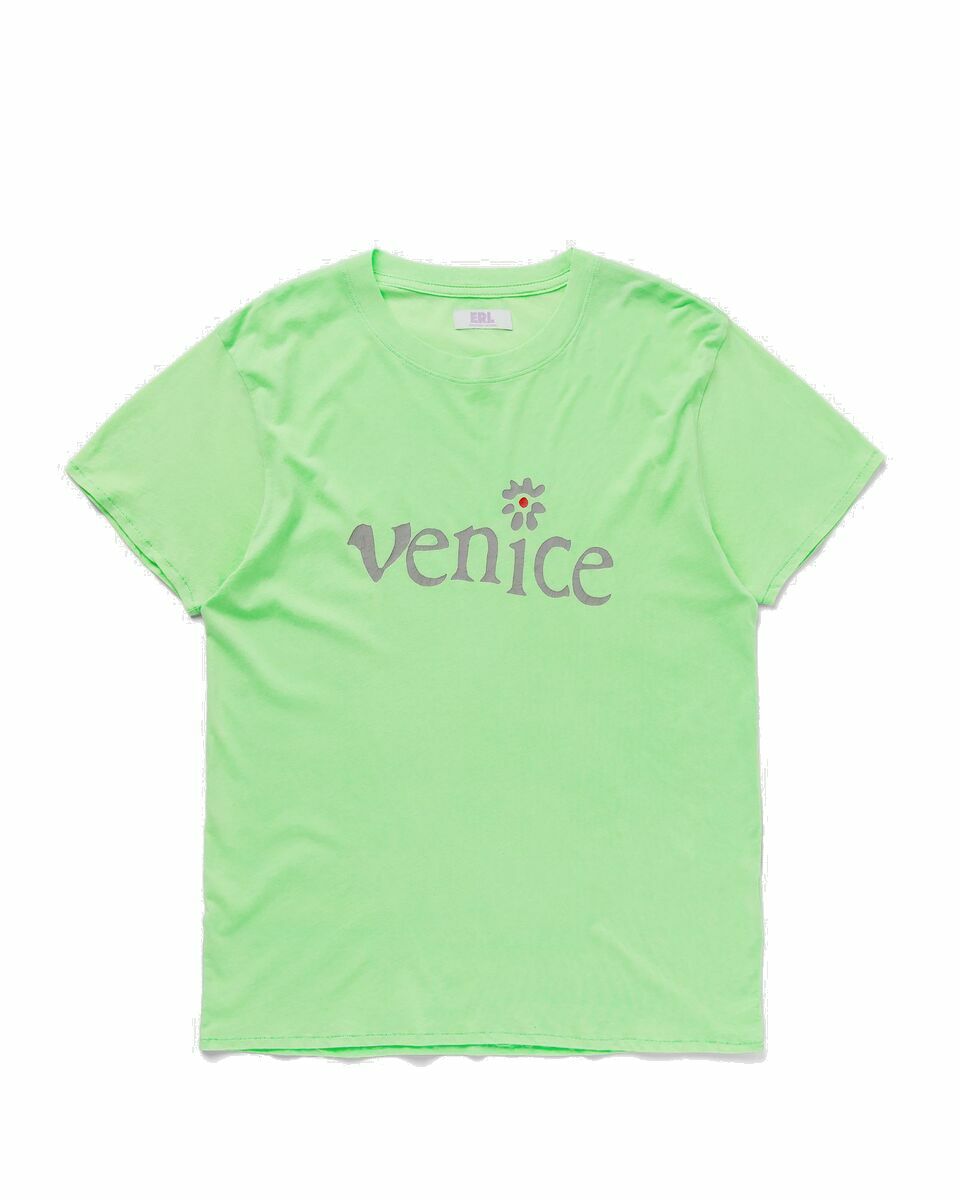 Photo: Erl Unisex Venice Tshirt Knit Green - Mens - Shortsleeves