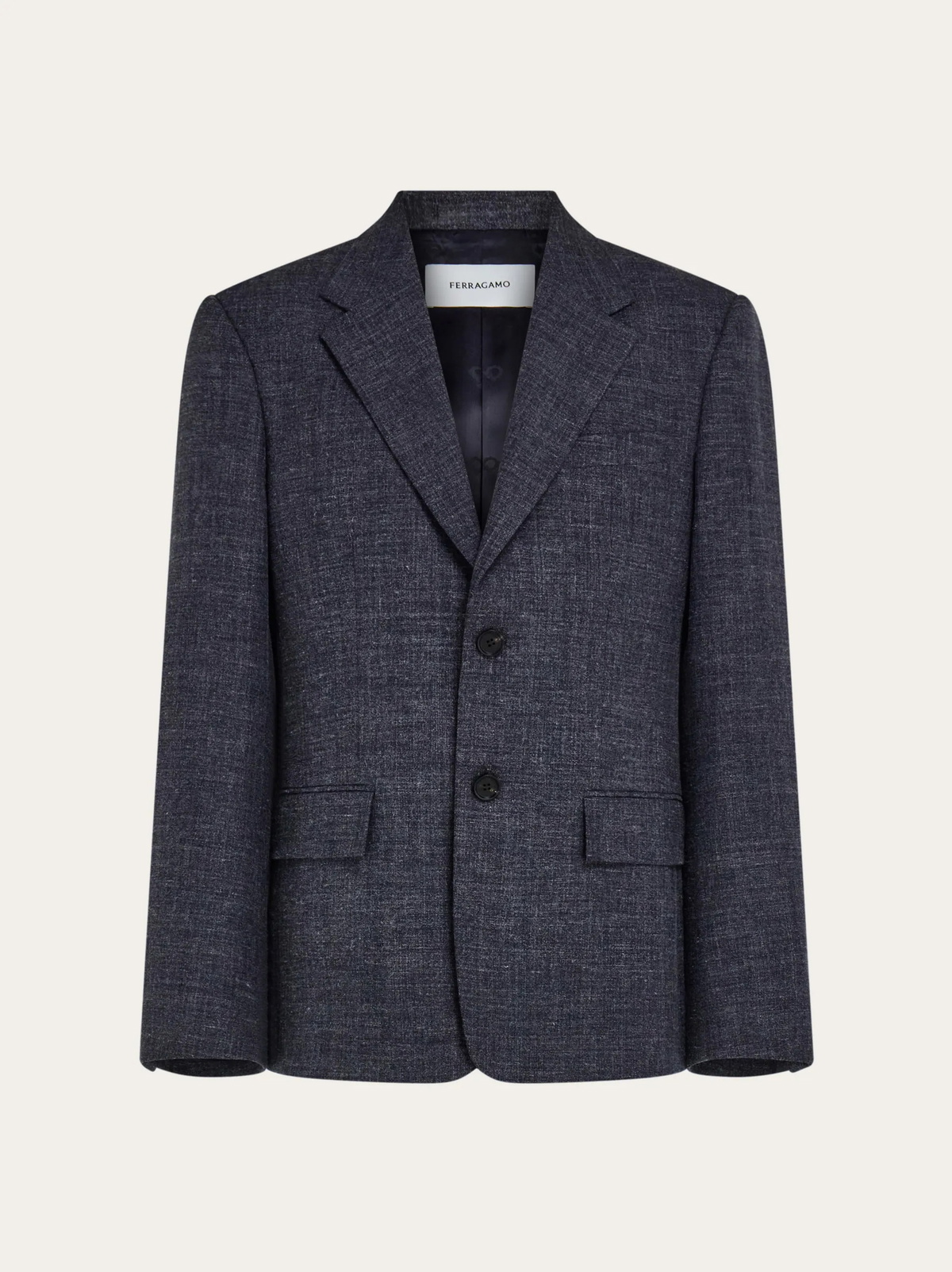 Ferragamo Mens Single breasted flannel blazer in Blue