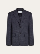 Ferragamo Mens Single breasted flannel blazer in Blue