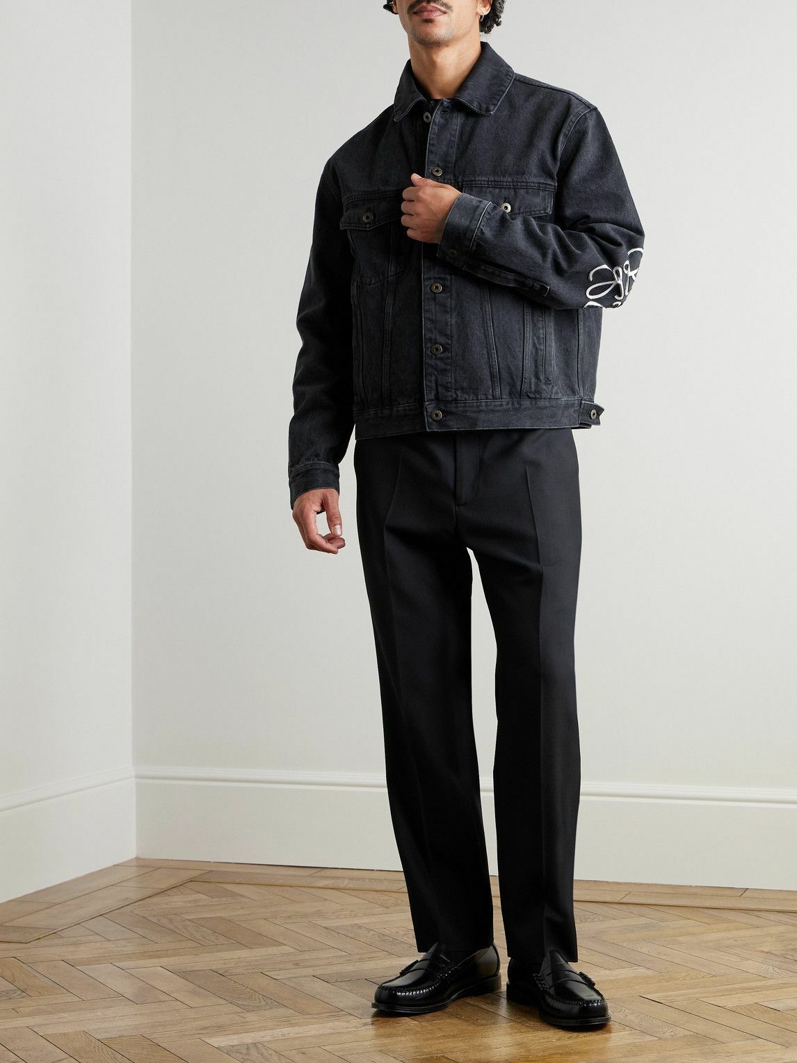 LOEWE - Logo-Detailed Denim Jacket - Black Loewe