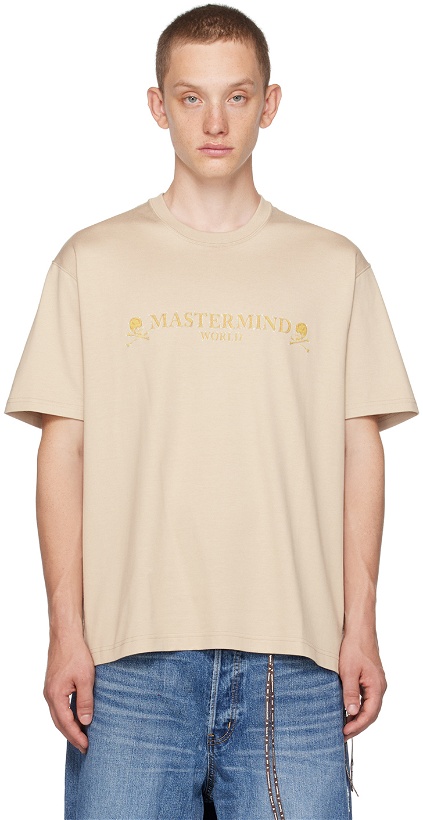 Photo: MASTERMIND WORLD Beige Printed T-Shirt