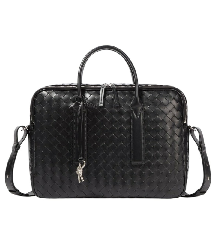Photo: Bottega Veneta Getaway Intrecciato leather briefcase