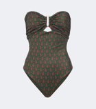 Johanna Ortiz Printed ruched swimsuit
