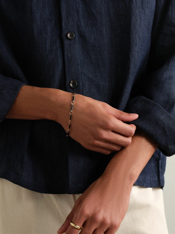 Photo: Foundrae - Element 18-Karat Gold Onyx Chain Bracelet