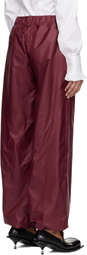 FIDAN NOVRUZOVA Burgundy Macar Nylon Trousers