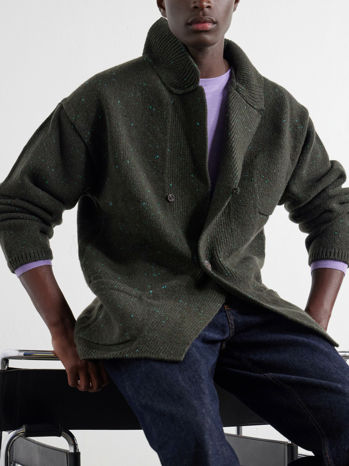 Inis Meáin - Wool and Cashmere-Blend Cardigan - Green