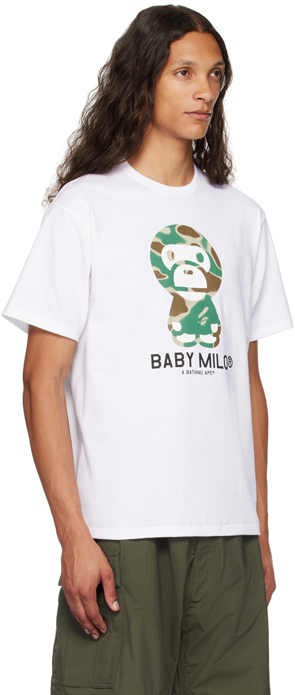 BAPE White Liquid Camo Baby Milo T-Shirt A Bathing Ape
