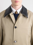 Burberry - Leather-Trimmed Cotton-Gabardine Trench Coat - Neutrals
