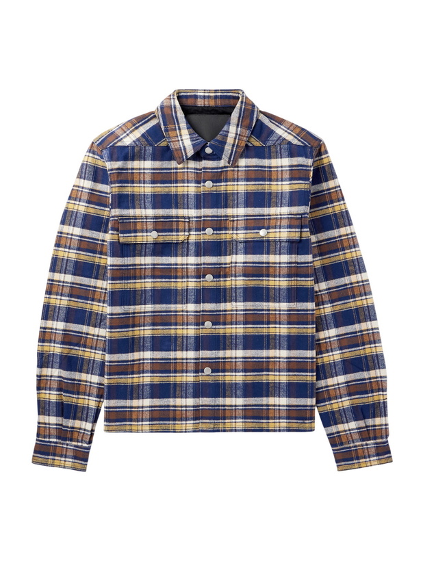 Photo: DRKSHDW by Rick Owens - Checked Cotton-Flannel Overshirt - Blue