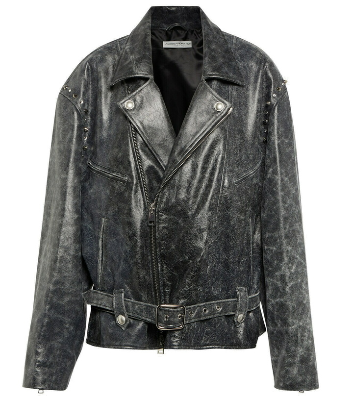 Photo: Alessandra Rich Distressed leather jacket