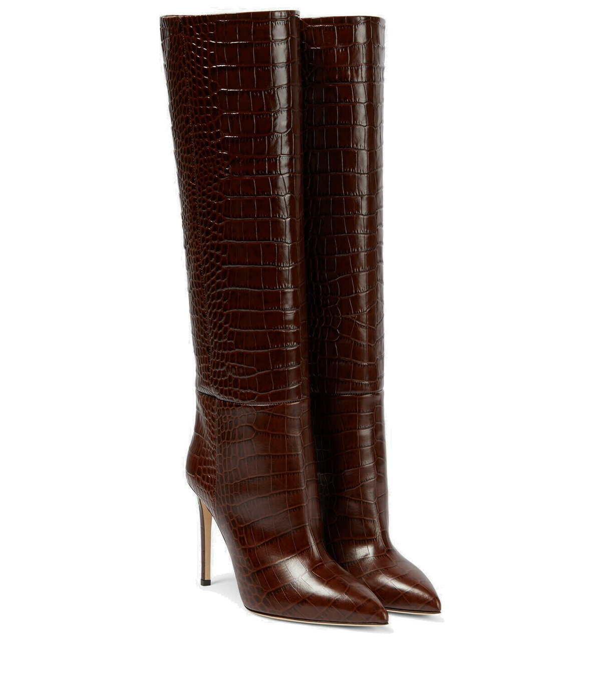 Paris Texas Snake-effect leather knee-high boots Paris Texas
