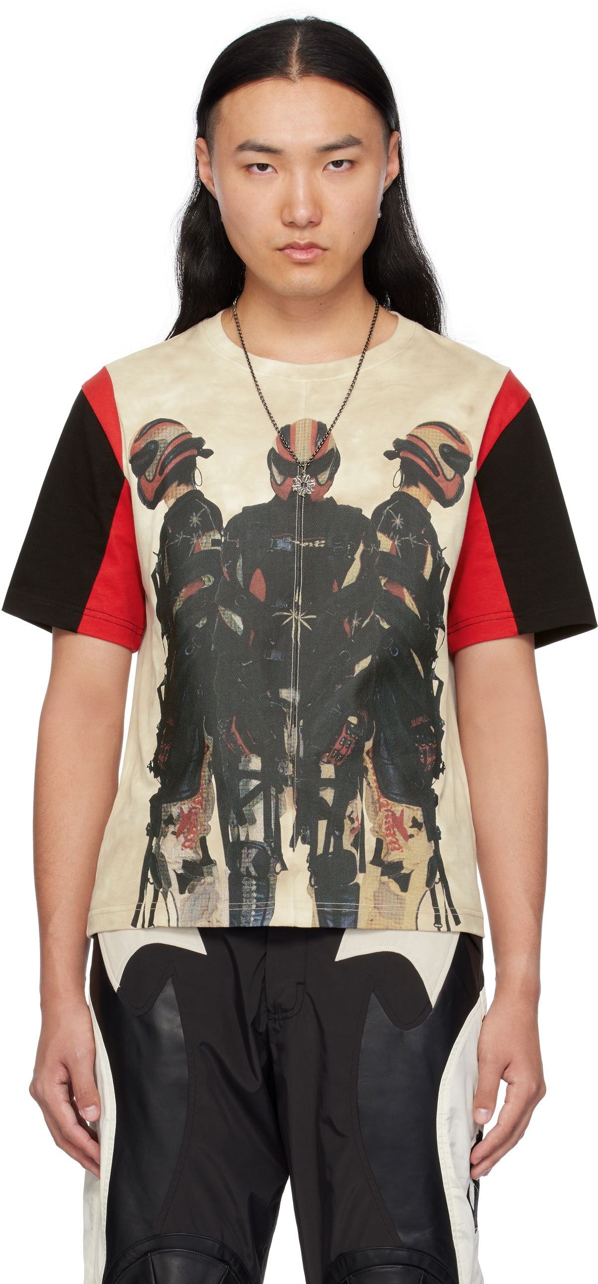 KUSIKOHC Off-White Moto Men Print T-shirt