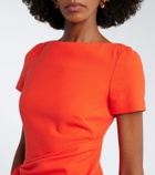 Oscar de la Renta Draped wool-blend midi dress