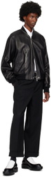 Jil Sander Black Zip Leather Jacket