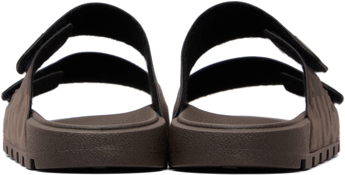 Hugo Brown Faux-Suede Logo Detailing Sandals