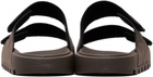 Hugo Brown Faux-Suede Logo Detailing Sandals