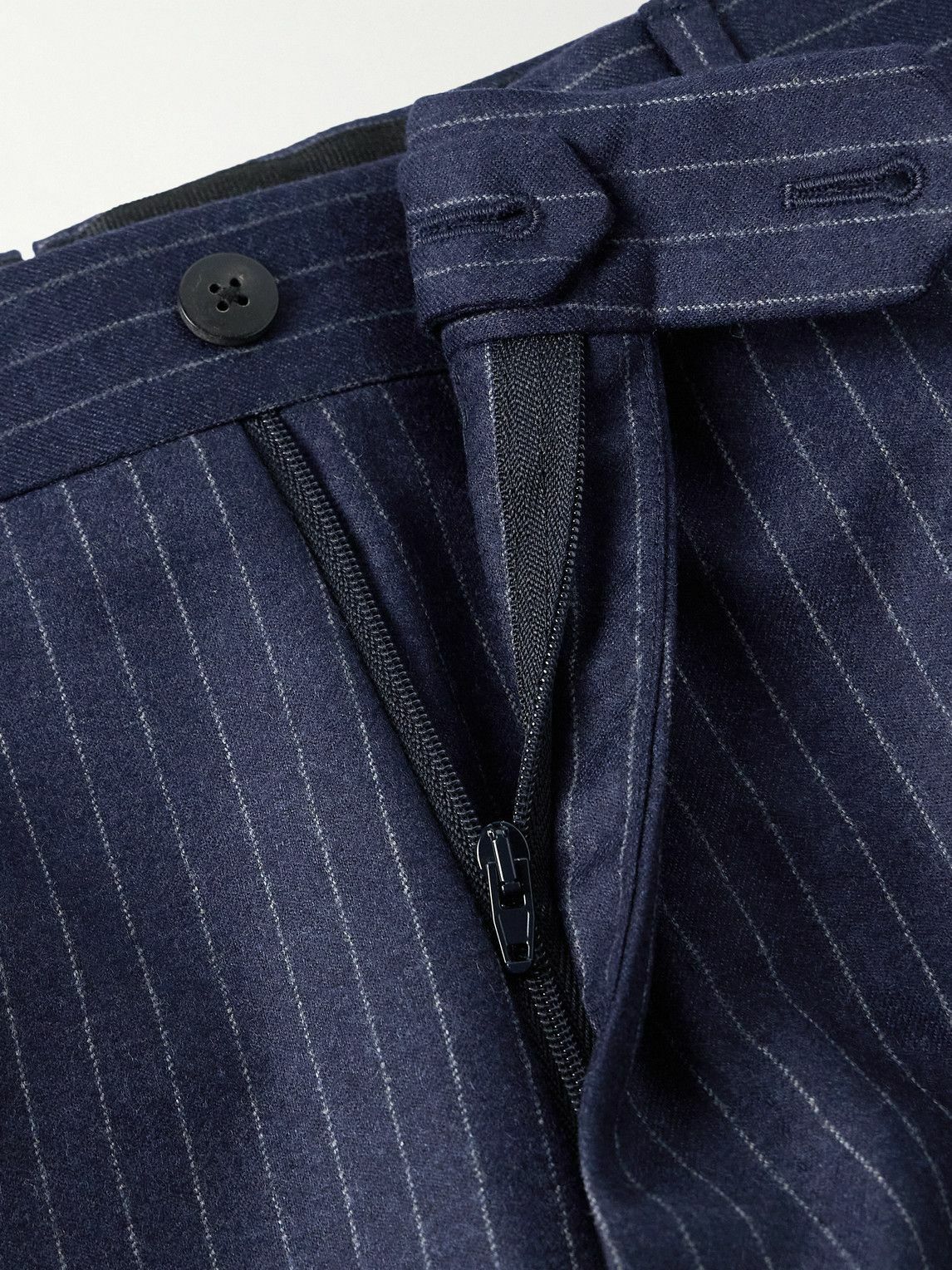 Caruso - Slim-Fit Pinstriped Wool Suit Trousers - Blue