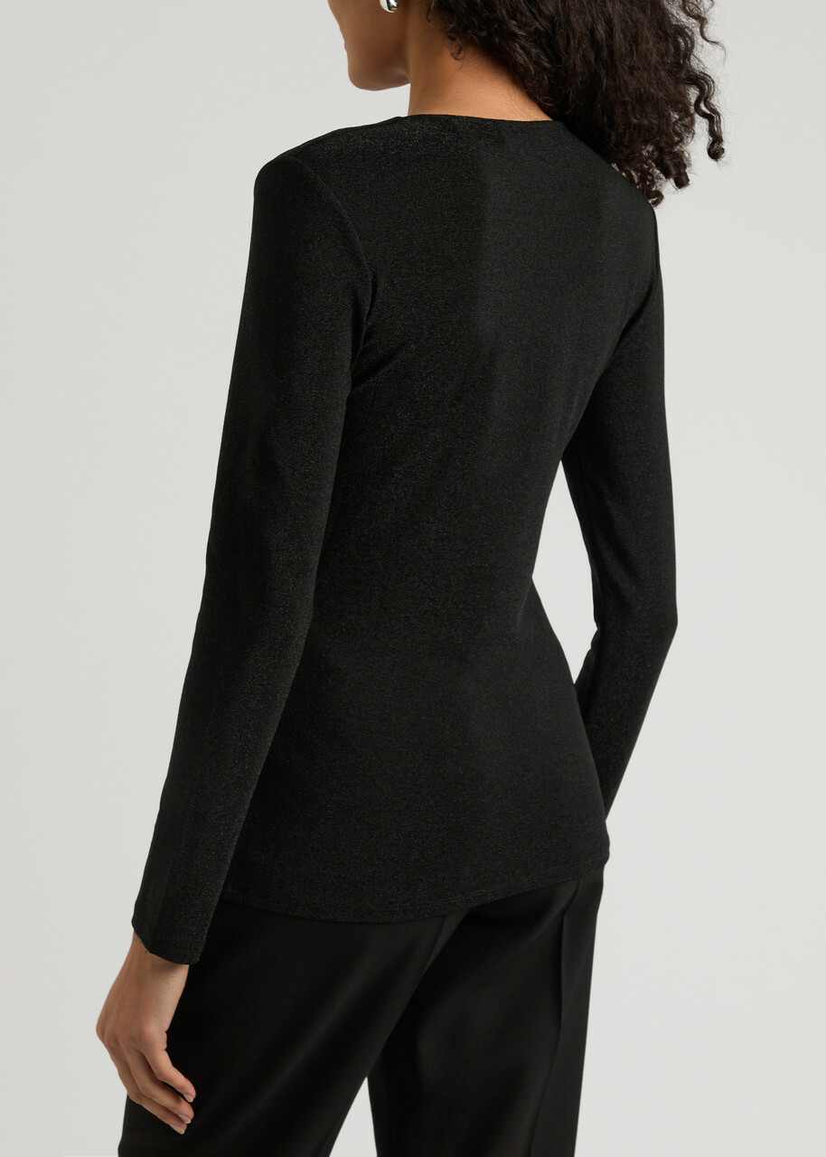 Diane Von Furstenberg Ursula Knotted Lamé top Black