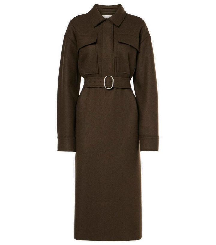 Photo: Jil Sander Belted wool-blend shirt dress