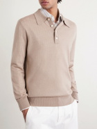 PIACENZA 1733 - SIlk and Cashmere-Blend Polo Sweater - Neutrals