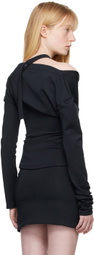 Jade Cropper Navy Strap Shirt