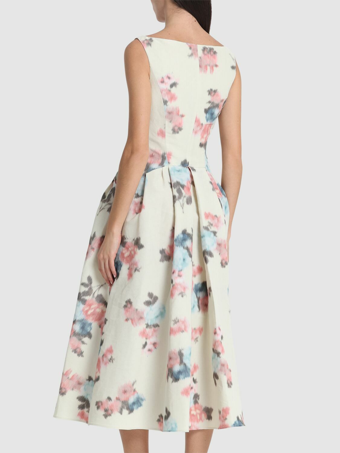 PHILOSOPHY DI LORENZO SERAFINI Floral Taffeta Midi Dress