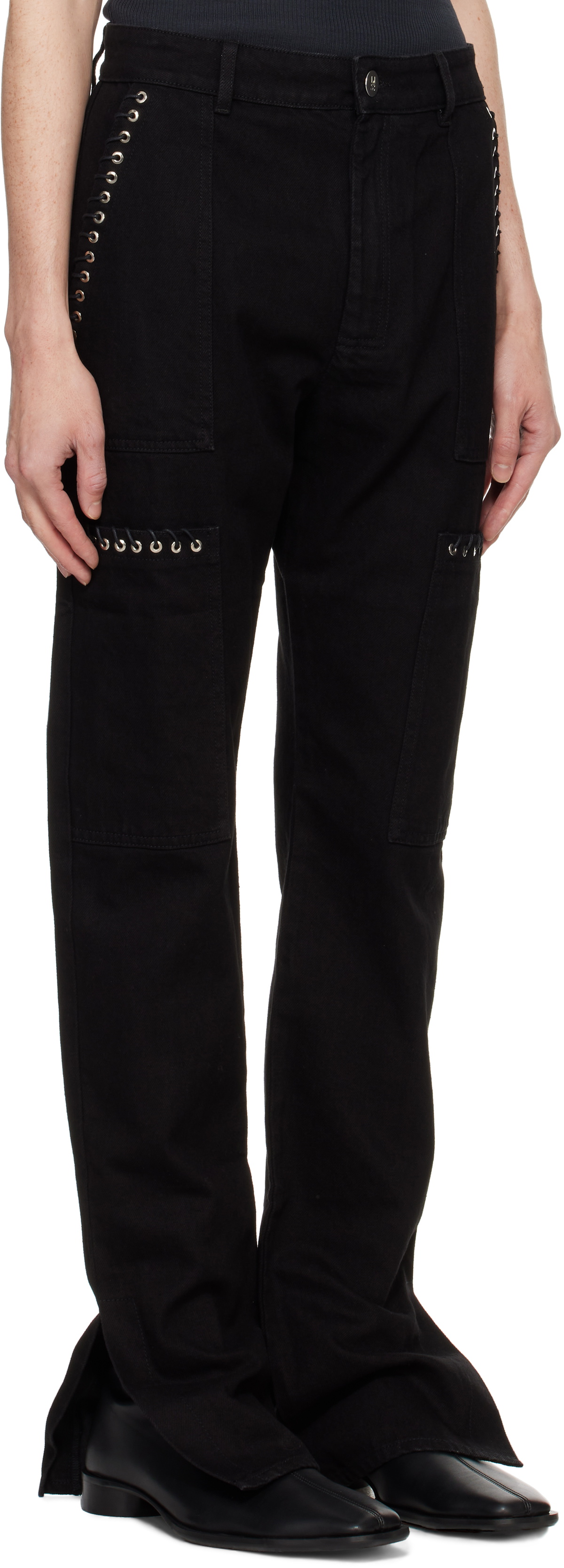 Ludovic de Saint Sernin Black Eleanor Denim Cargo Pants