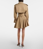Self-Portrait Gathered cotton miniskirt