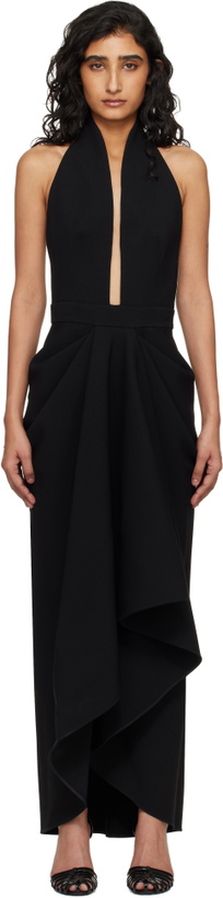 Photo: Givenchy Black Draped Wool Maxi Dress