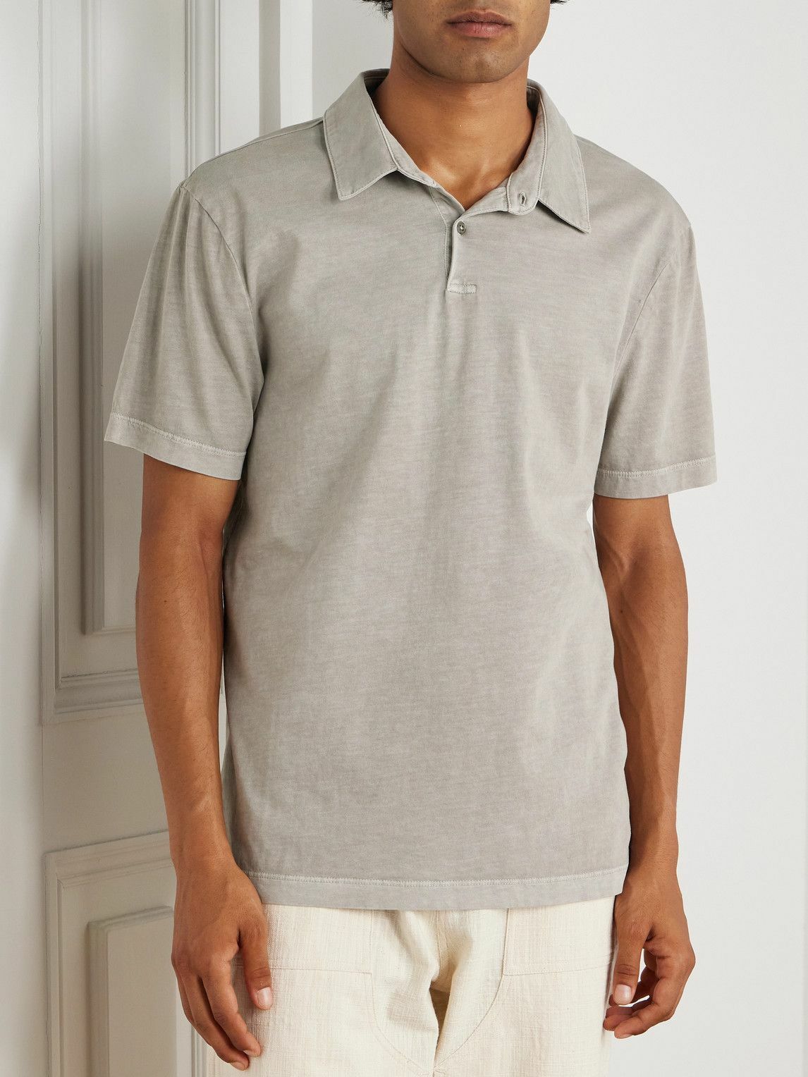 James Perse - Supima Cotton-Jersey Polo Shirt - Gray