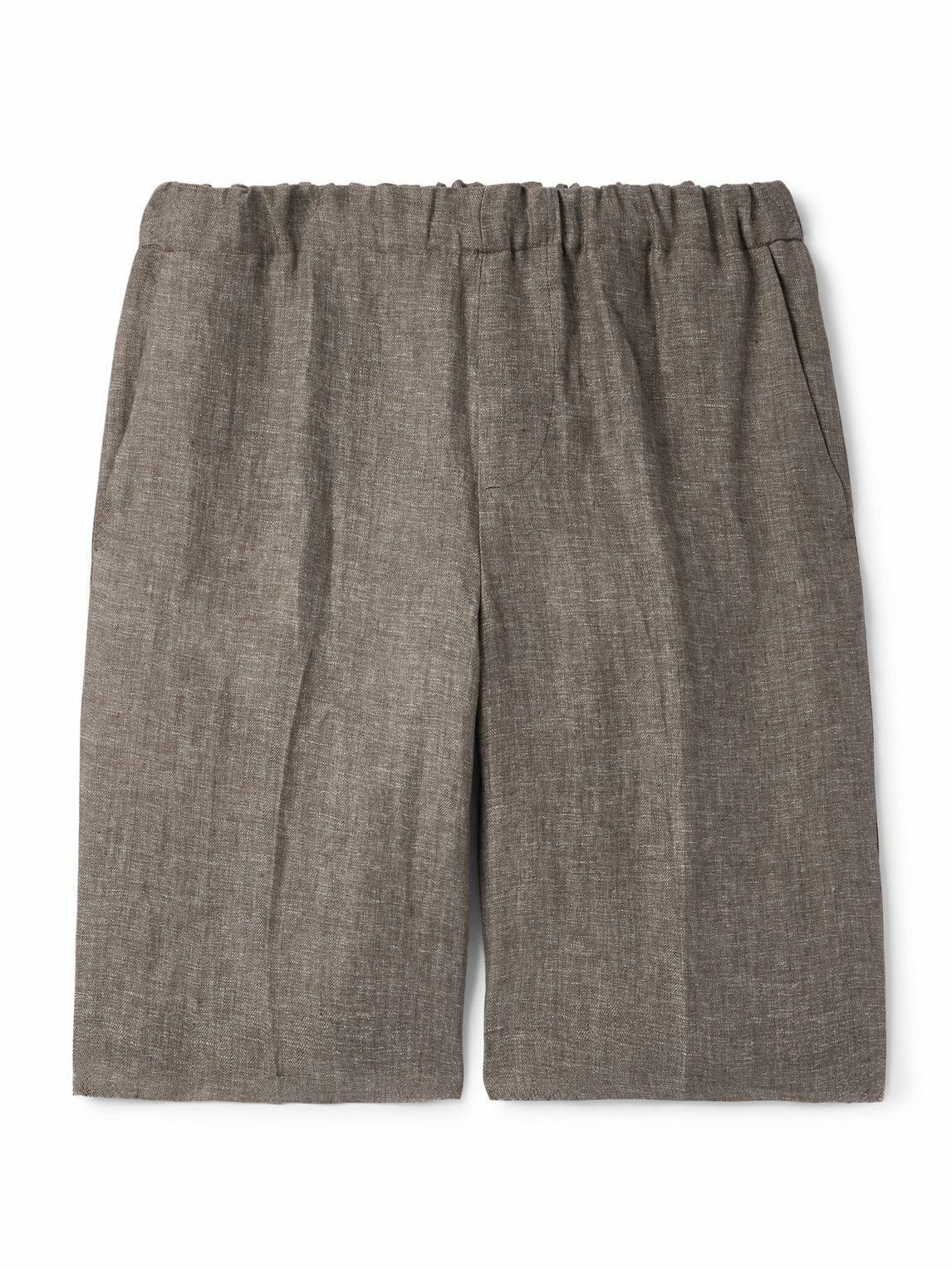 PIACENZA 1733 - Straight-Leg Herringbone Linen Shorts - Neutrals
