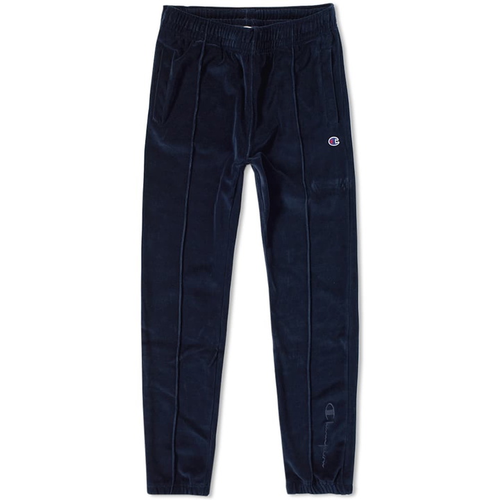 Photo: Champion Reverse Weave Velour Track Pant Blue