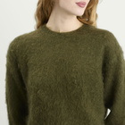 Auralee Women's Mohair Knit Pullover in Olive